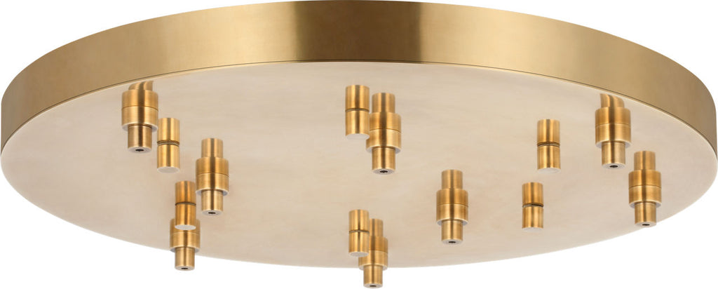 24" Round Multiport Canopy Hand Rubbed Antique Brass