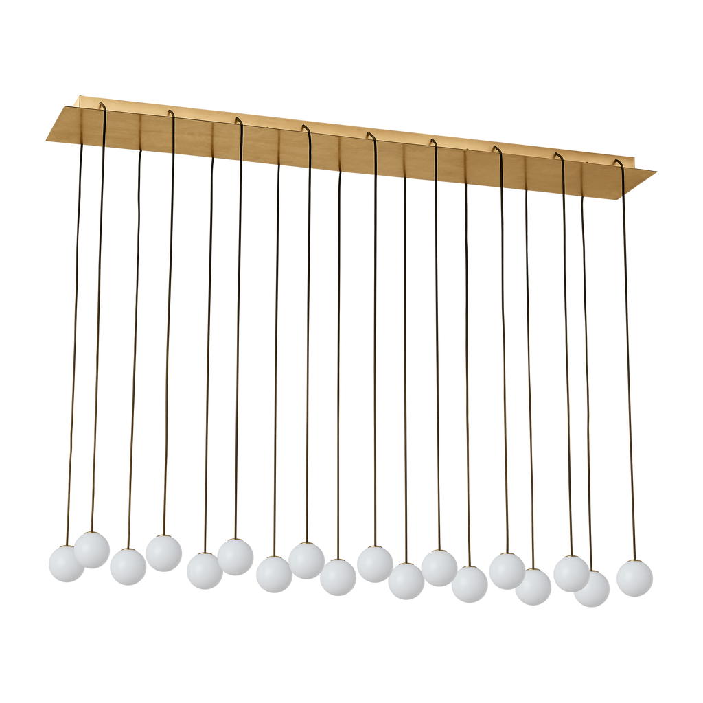 Orbet 18 Light Chandelier hand-rubbed antique brass 2700K 90 CRI 120V