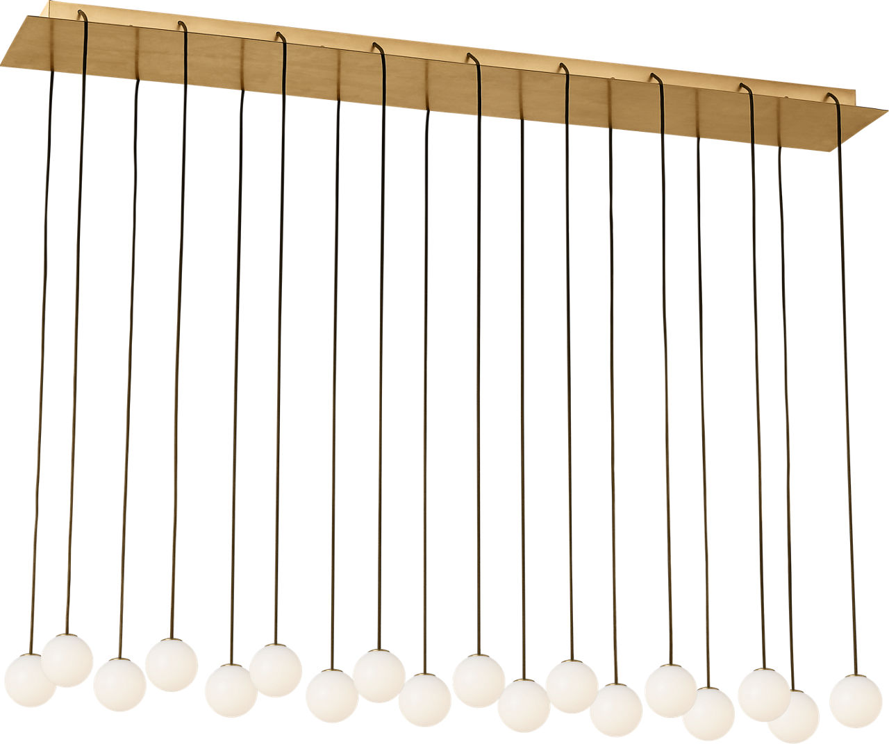 Orbet 18 Light Chandelier hand-rubbed antique brass 2700K 90 CRI 120V