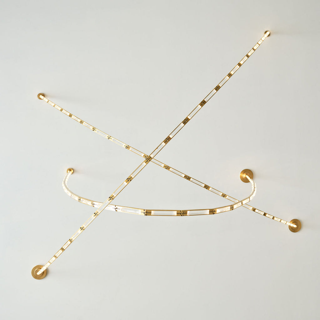 Catena 241 Chandelier | Hand-Rubbed Antique Brass 2700K Surface 120V-277V Universal