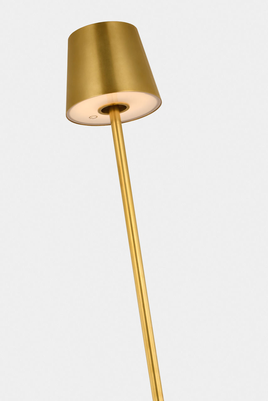 Nevis Medium Rechargeable Floor Lamp Hand Rubbed Antique Brass 2700K 90 CRI