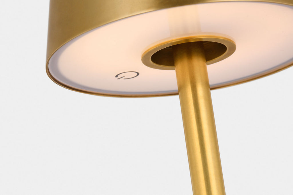 Nevis Medium Rechargeable Floor Lamp Hand Rubbed Antique Brass 2700K 90 CRI