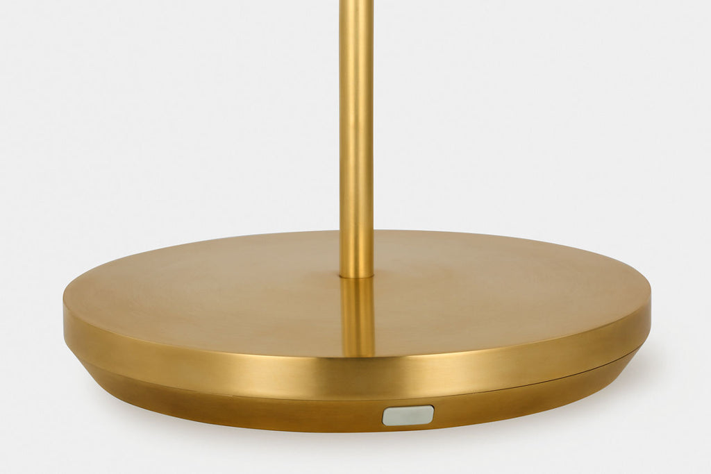 Nevis Medium Rechargeable Floor Lamp Hand Rubbed Antique Brass 2700K 90 CRI