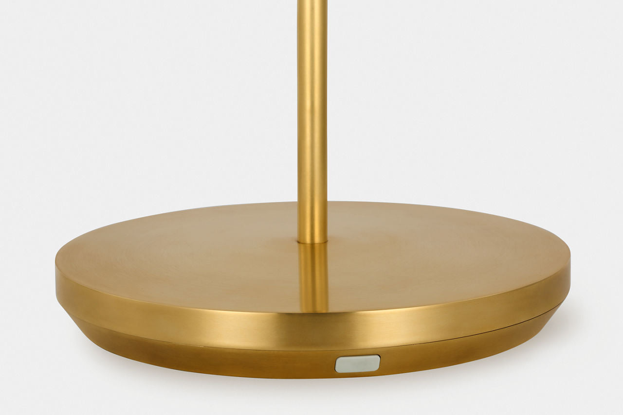Nevis Medium Rechargeable Floor Lamp Hand Rubbed Antique Brass 2700K 90 CRI
