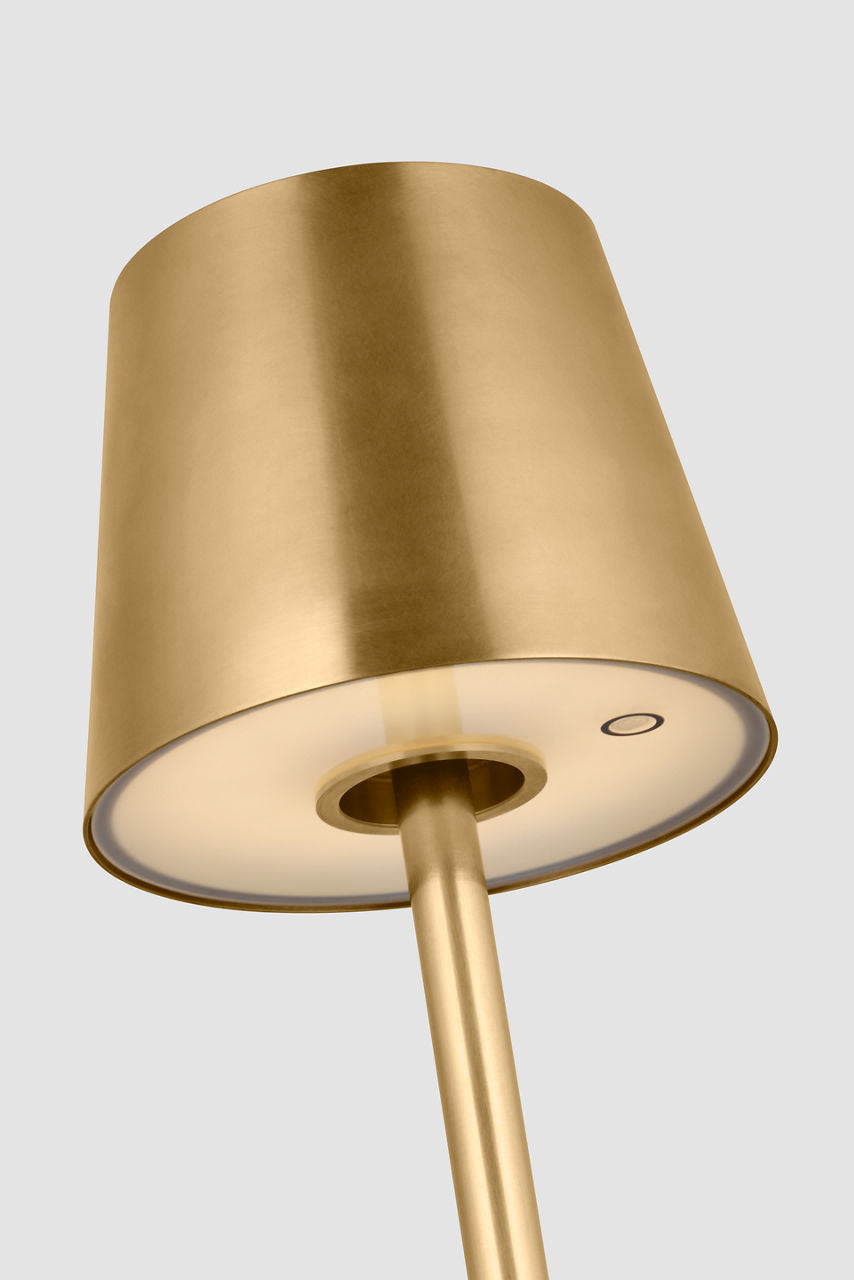 Nevis Medium Rechargeable Floor Lamp Hand Rubbed Antique Brass 2700K 90 CRI