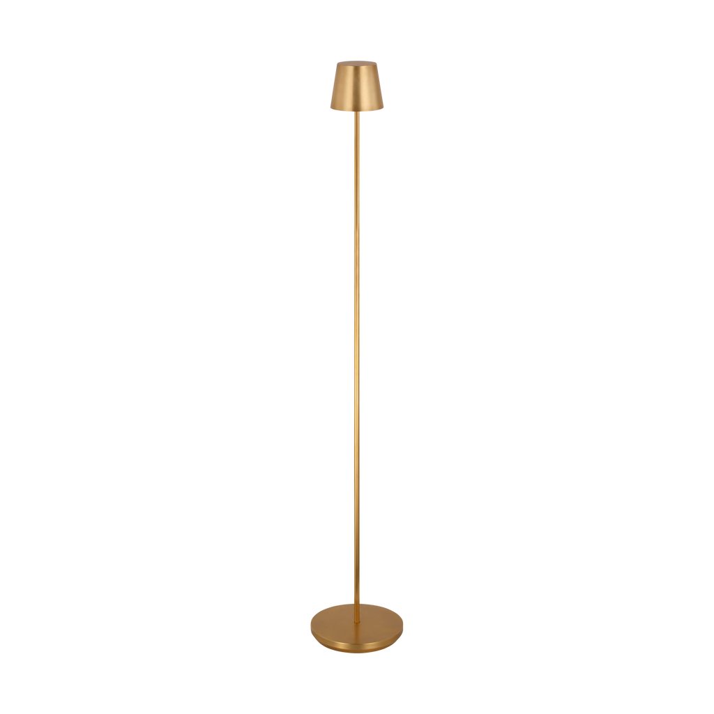 Nevis Medium Rechargeable Floor Lamp Hand Rubbed Antique Brass 2700K 90 CRI