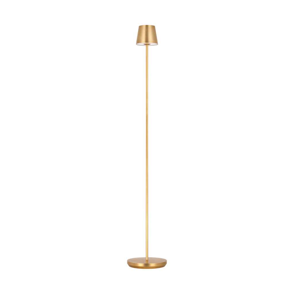 Nevis Medium Rechargeable Floor Lamp Hand Rubbed Antique Brass 2700K 90 CRI