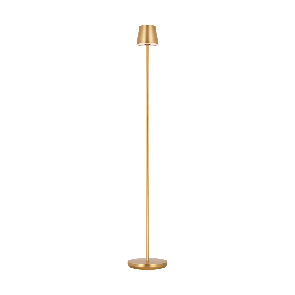 Nevis Medium Rechargeable Floor Lamp Hand Rubbed Antique Brass 2700K 90 CRI