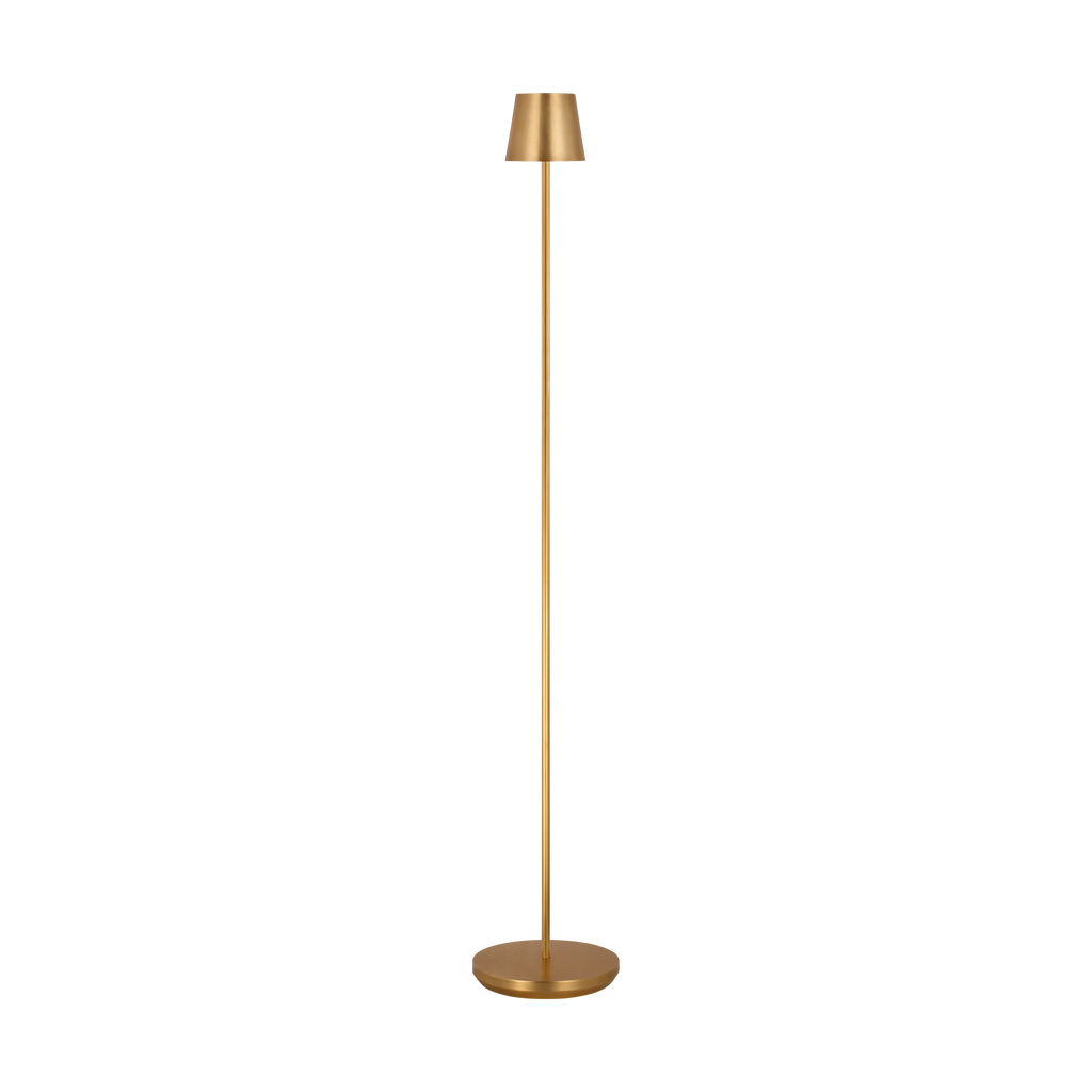 Nevis Medium Rechargeable Floor Lamp Hand Rubbed Antique Brass 2700K 90 CRI