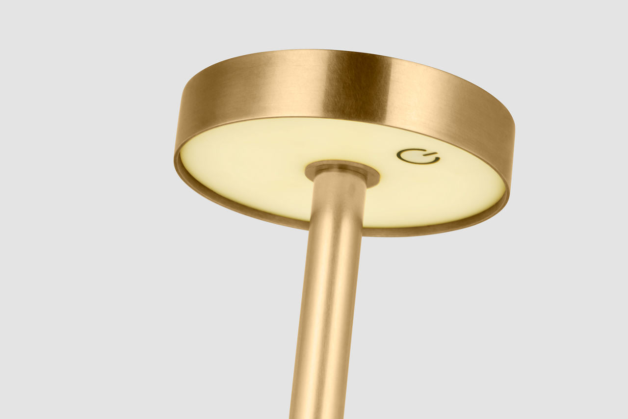 Moneta Medium Rechargeable Floor Lamp hand rubbed antique brass 2700K 90 CRI