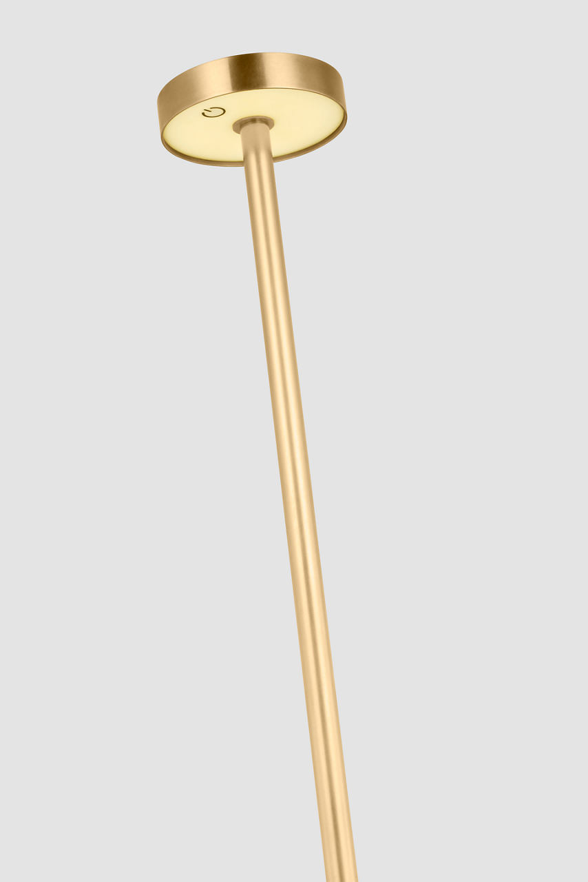 Moneta Medium Rechargeable Floor Lamp hand rubbed antique brass 2700K 90 CRI
