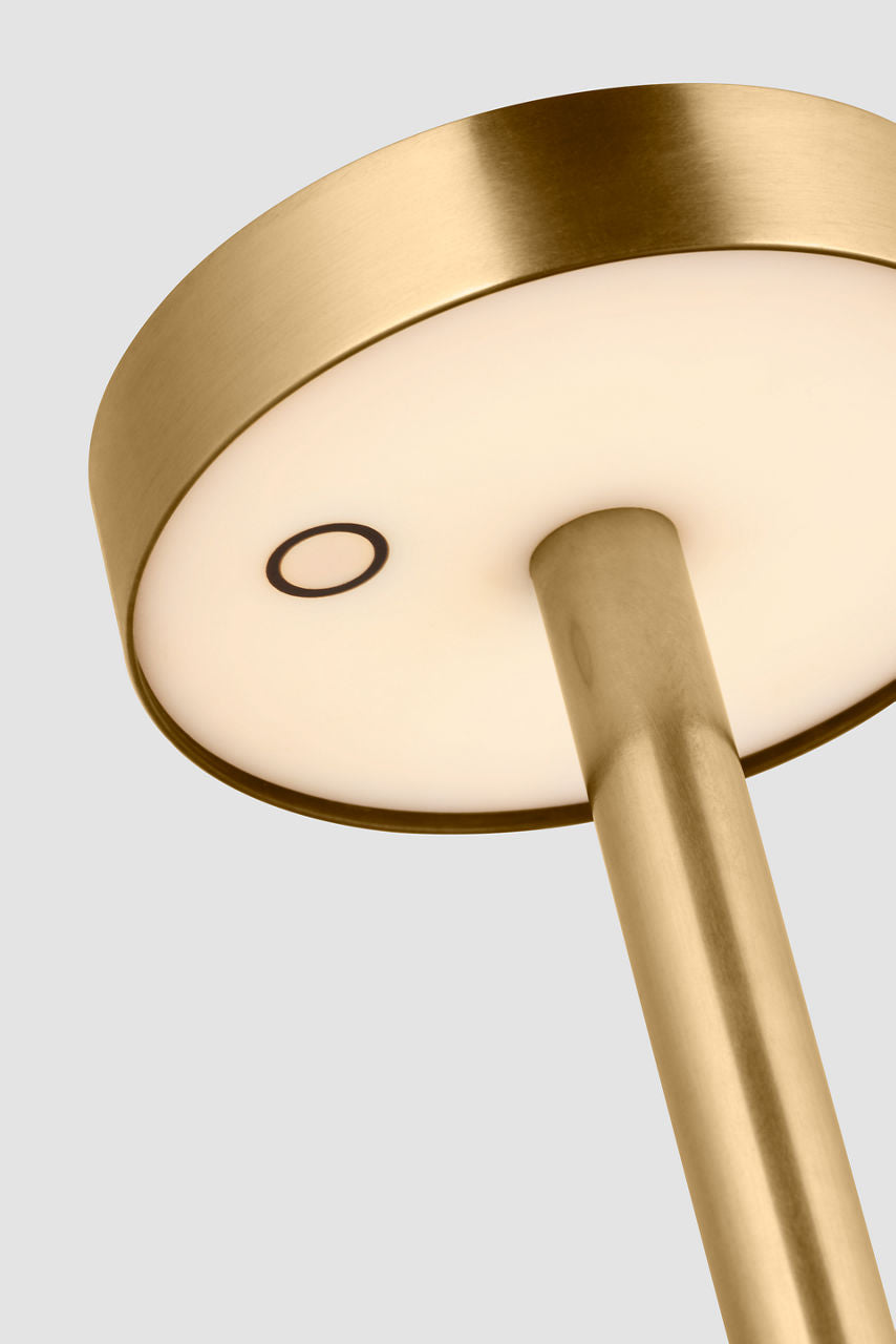 Moneta Medium Rechargeable Floor Lamp hand rubbed antique brass 2700K 90 CRI
