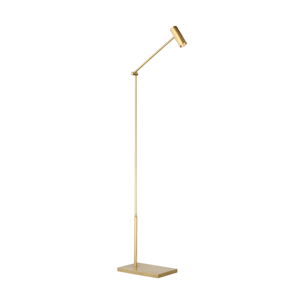 Ponte Small Floor Lamp Hand Rubbed Antique Brass 3000K 90 CRI