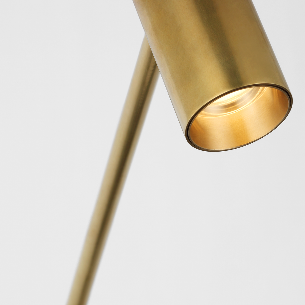 Ponte Small Floor Lamp Hand Rubbed Antique Brass 3000K 90 CRI