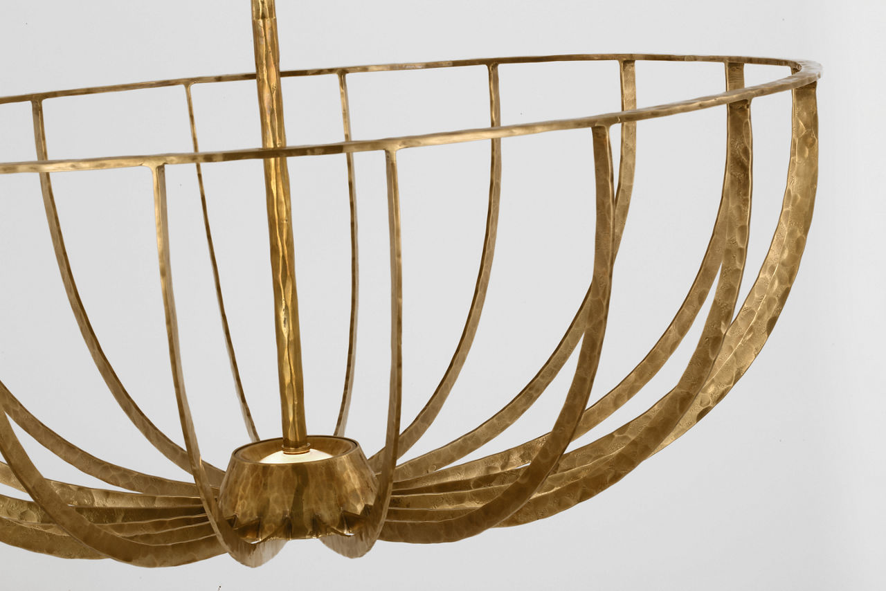 Sanchi X-Large Semi Flush polished antique brass 2700K 90 CRI