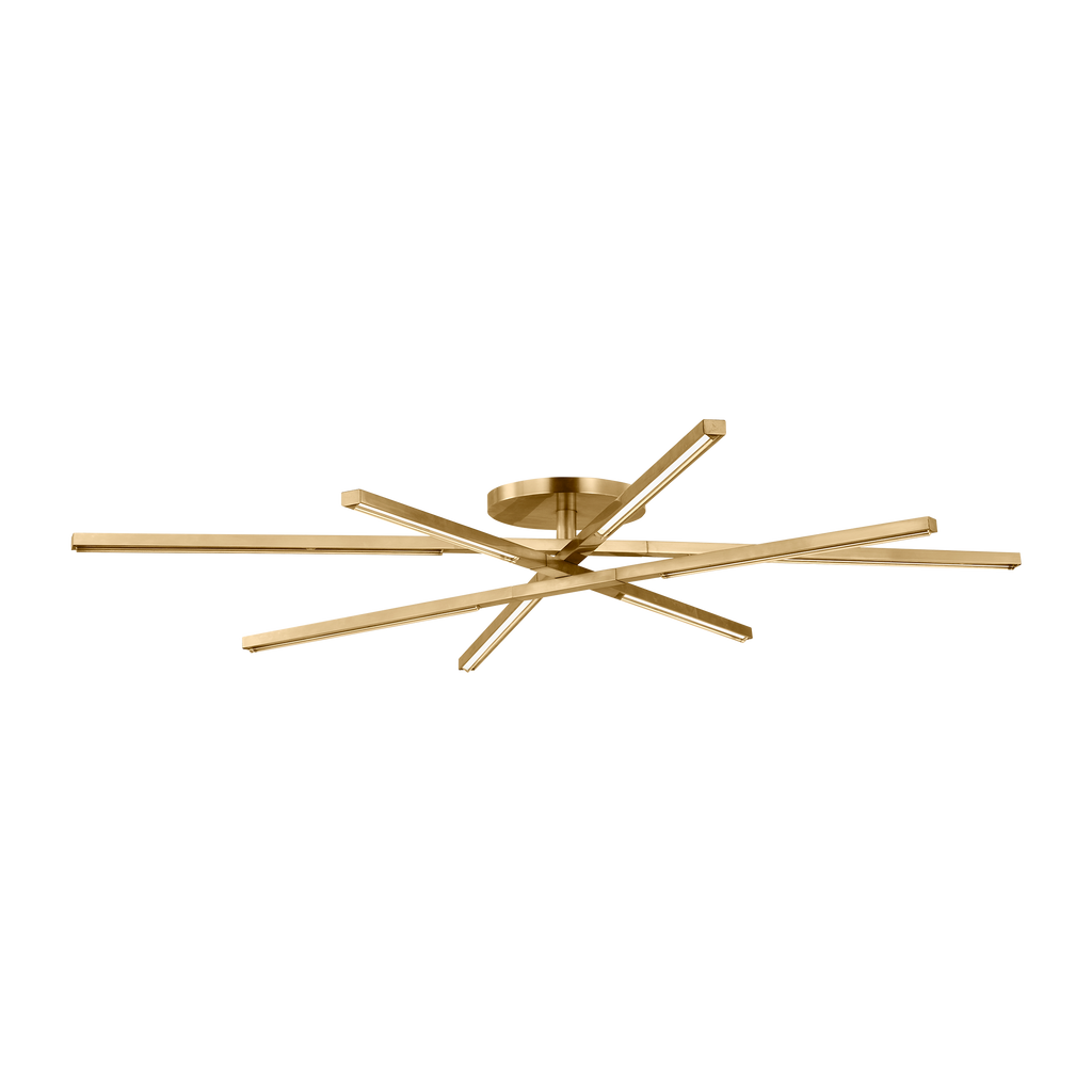 Cityscape Grande Flush Clear Crystal Hand Rubbed Antique Brass 2700K 90 CRI