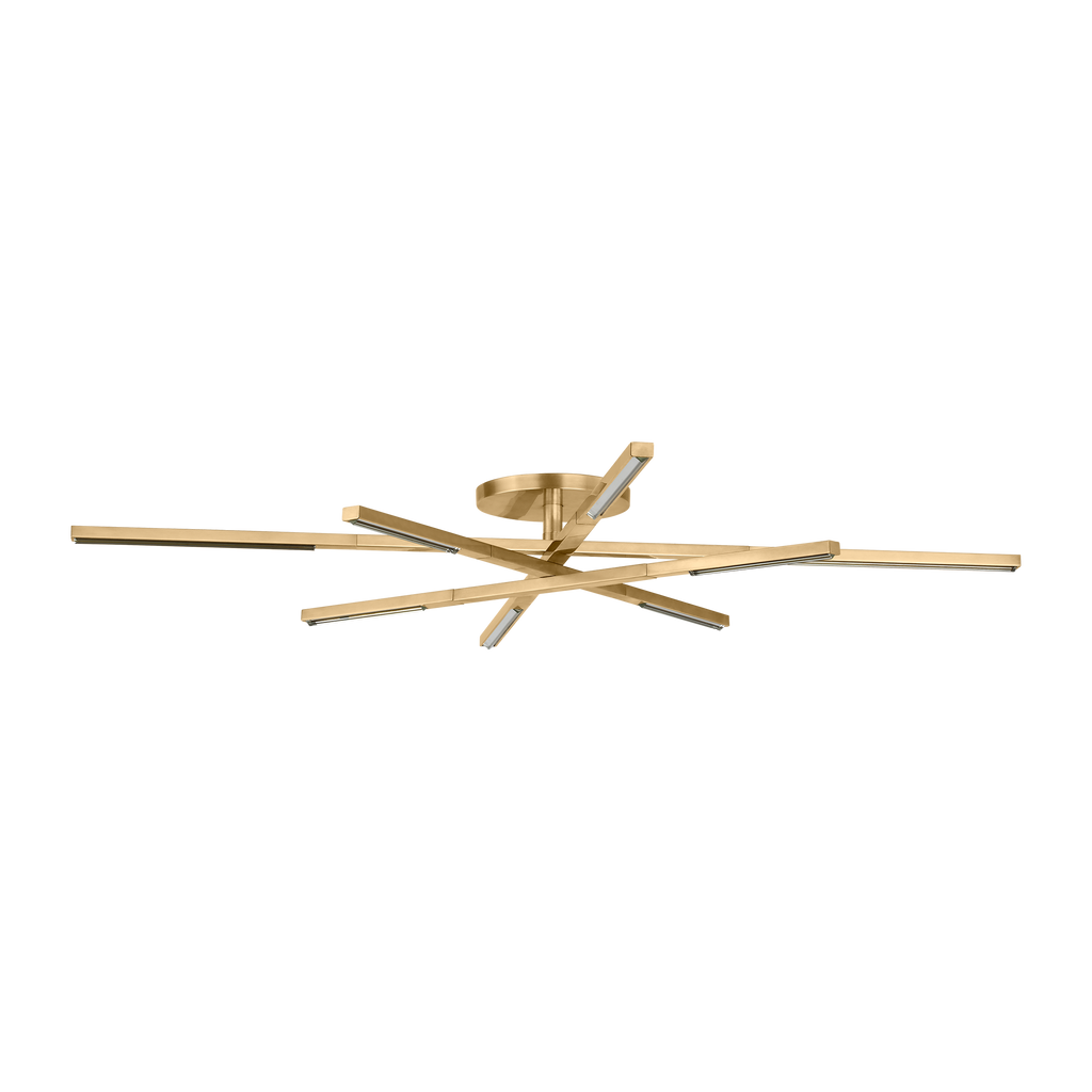 Cityscape Medium Flush Clear Crystal hand rubbed antique brass 2700K 90 CRI