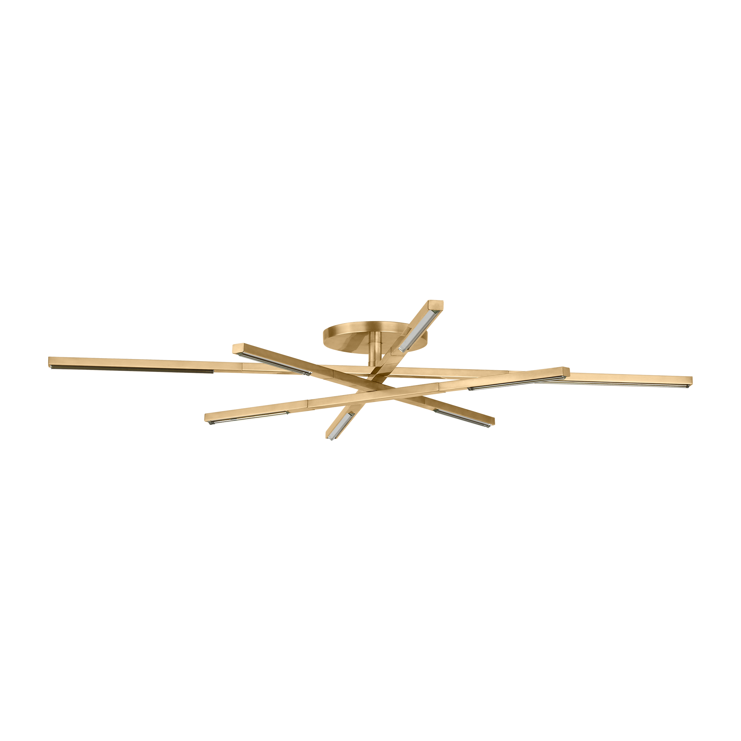 Cityscape Medium Flush Clear Crystal hand rubbed antique brass 2700K 90 CRI