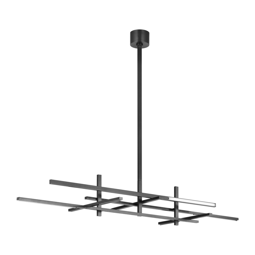Cityscape Stacked X-Large Linear Chandelier Clear Crystal Bronze 2700K 90 CRI