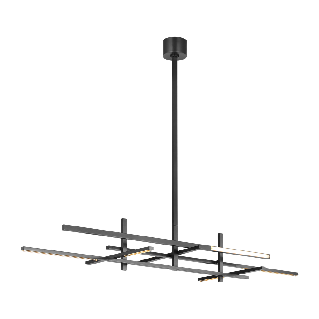 Cityscape Stacked X-Large Linear Chandelier Clear Crystal Bronze 2700K 90 CRI