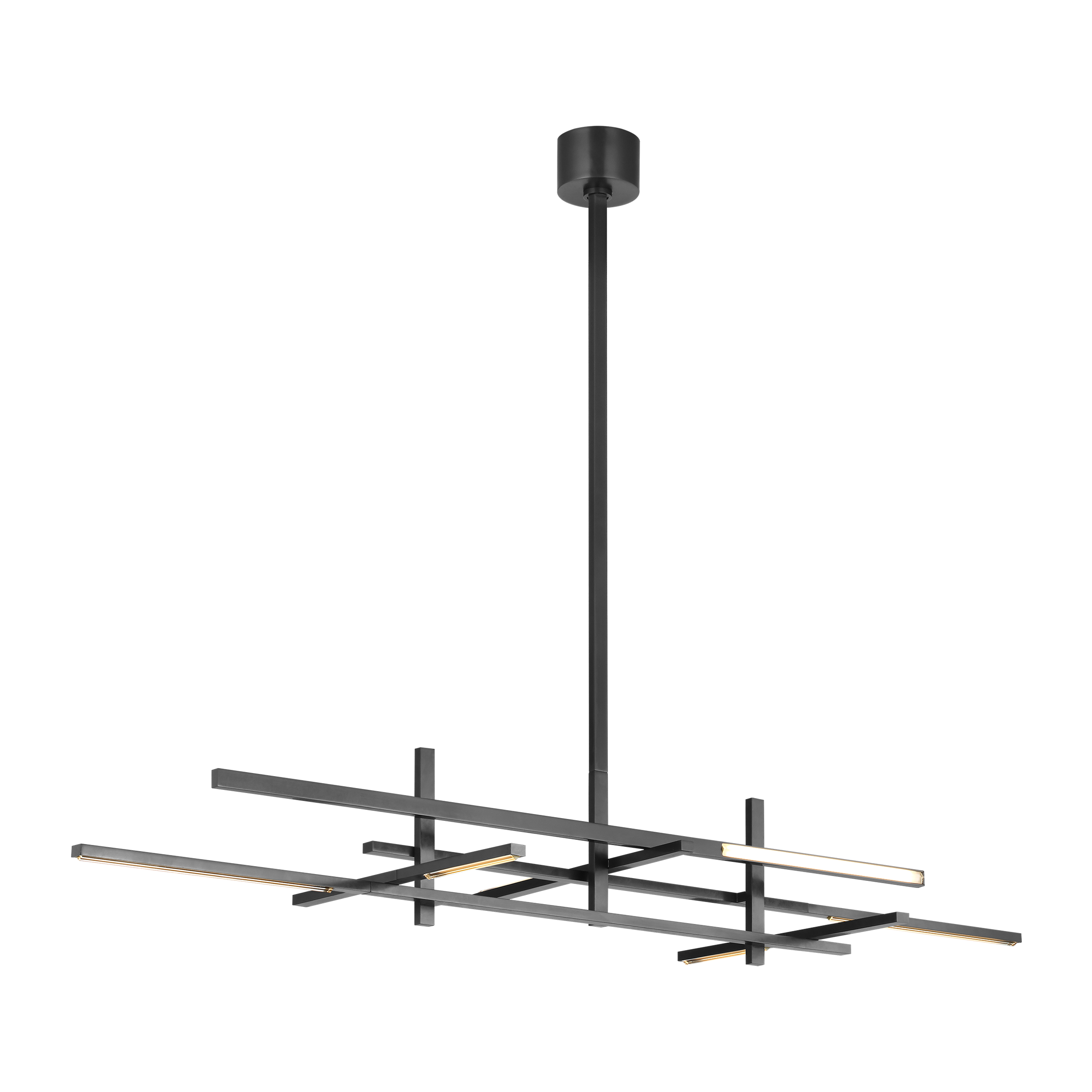 Cityscape Stacked X-Large Linear Chandelier Clear Crystal Bronze 2700K 90 CRI