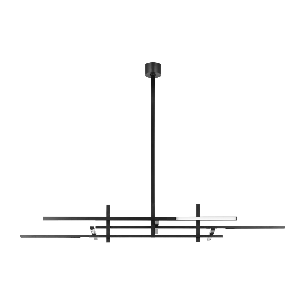Cityscape Stacked X-Large Linear Chandelier Clear Crystal Bronze 2700K 90 CRI