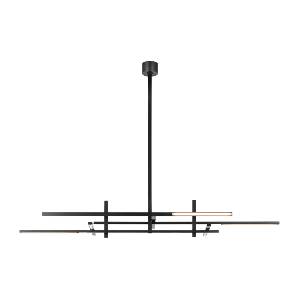 Cityscape Stacked X-Large Linear Chandelier Clear Crystal Bronze 2700K 90 CRI