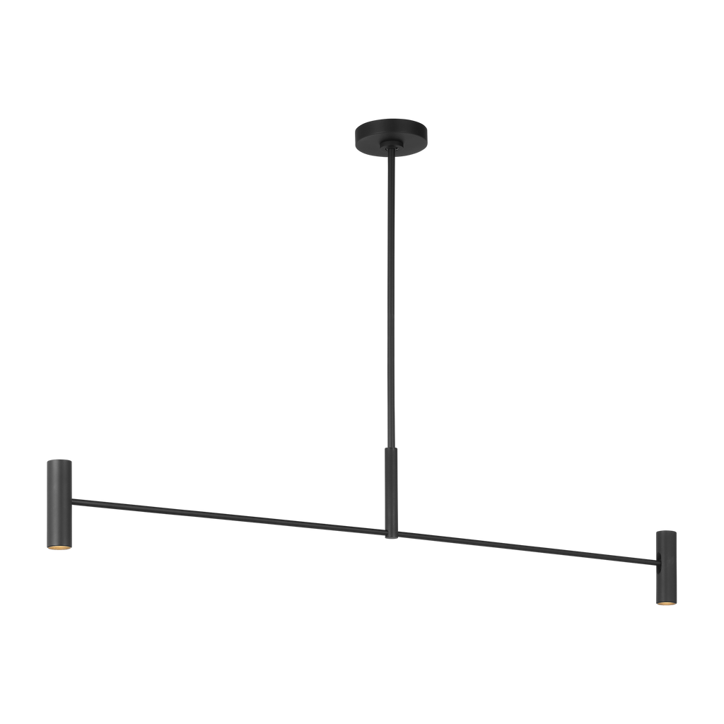 Ponte Large Linear Chandelier Nightshade Black 3000K 90 CRI