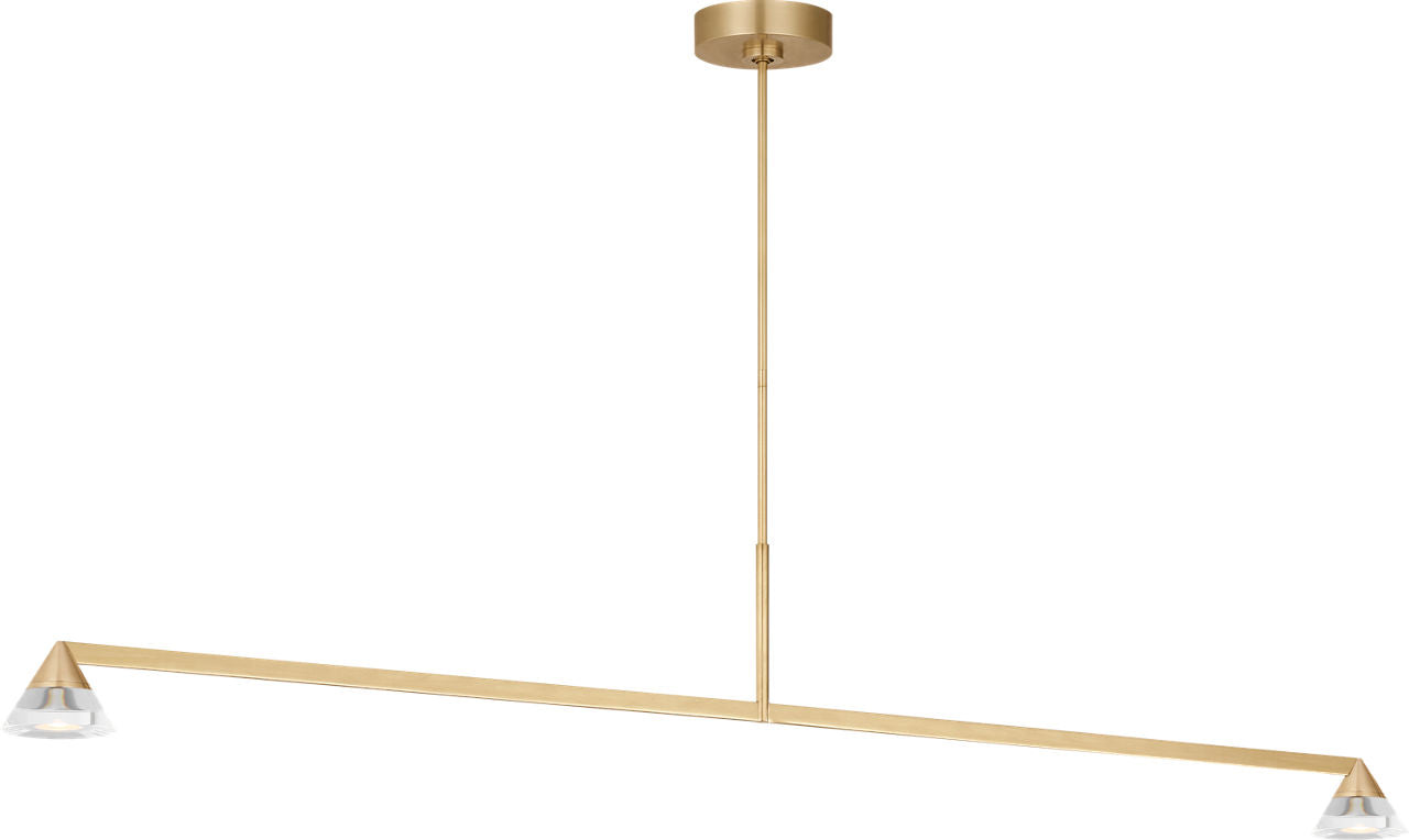 Midrand Crystal 60 Linear Chandelier | Hand-Rubbed Antique Brass