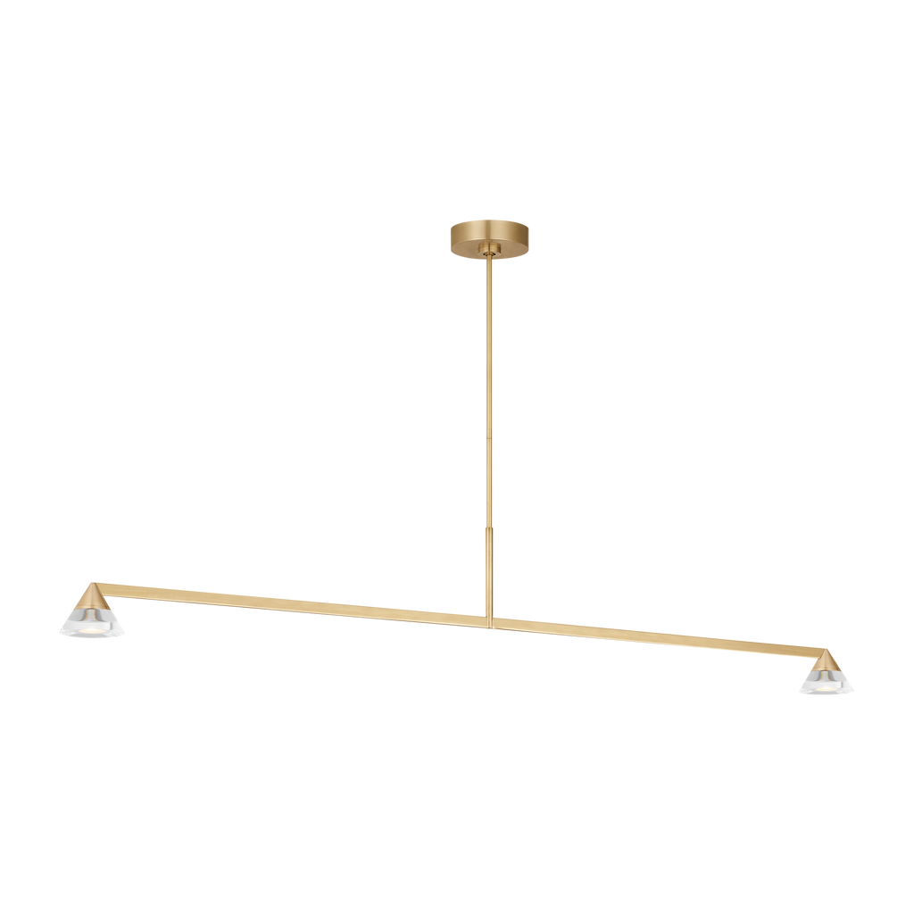 Midrand Crystal 60 Linear Chandelier | Hand-Rubbed Antique Brass