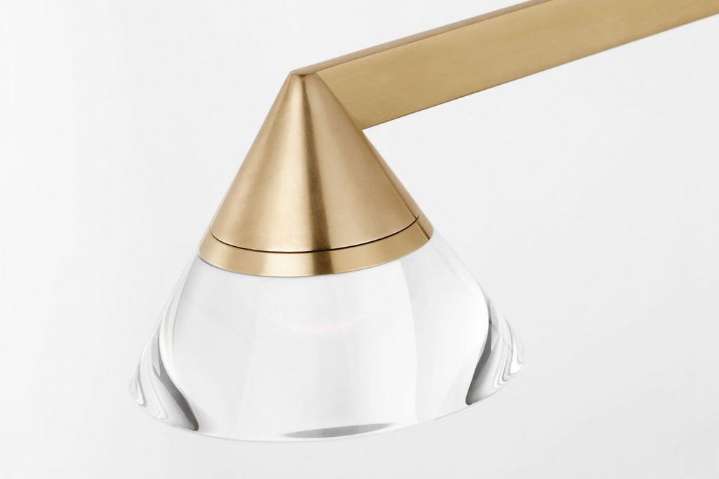 Midrand Crystal 60 Linear Chandelier | Hand-Rubbed Antique Brass