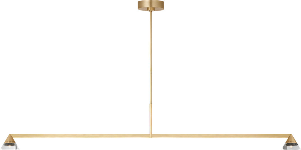 Midrand Crystal 60 Linear Chandelier | Hand-Rubbed Antique Brass