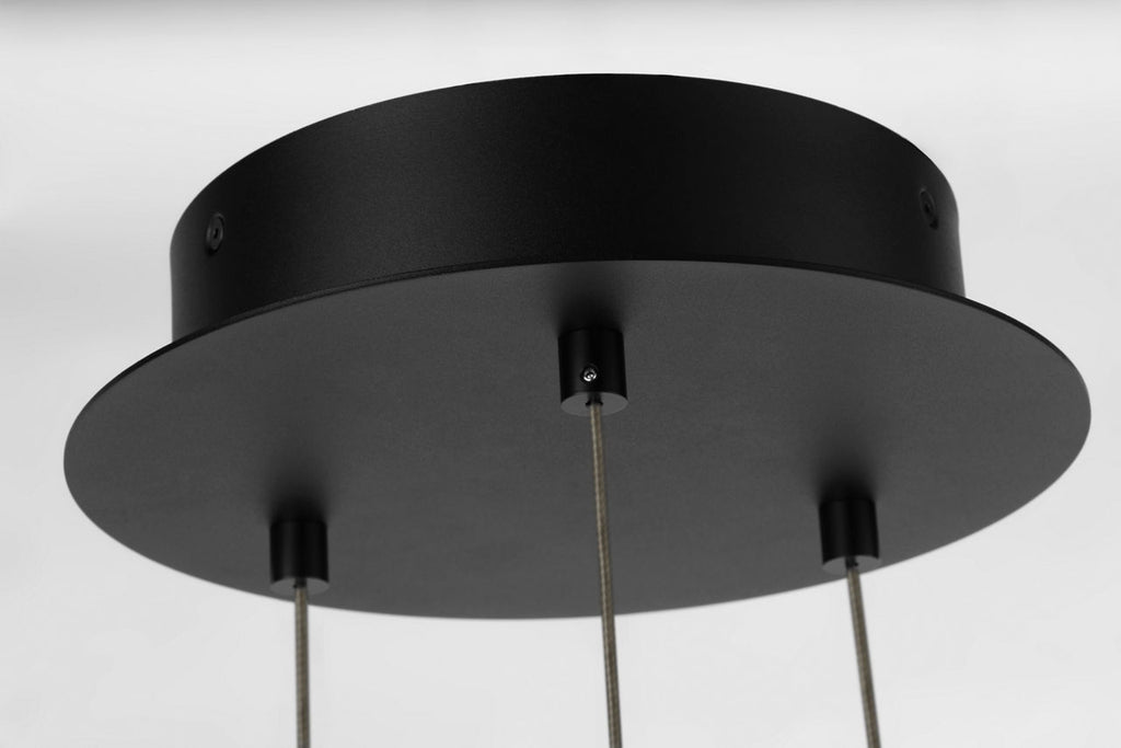 Grace 30 Outdoor Chandelier textured Black and teak wood 3000K 90 CRI