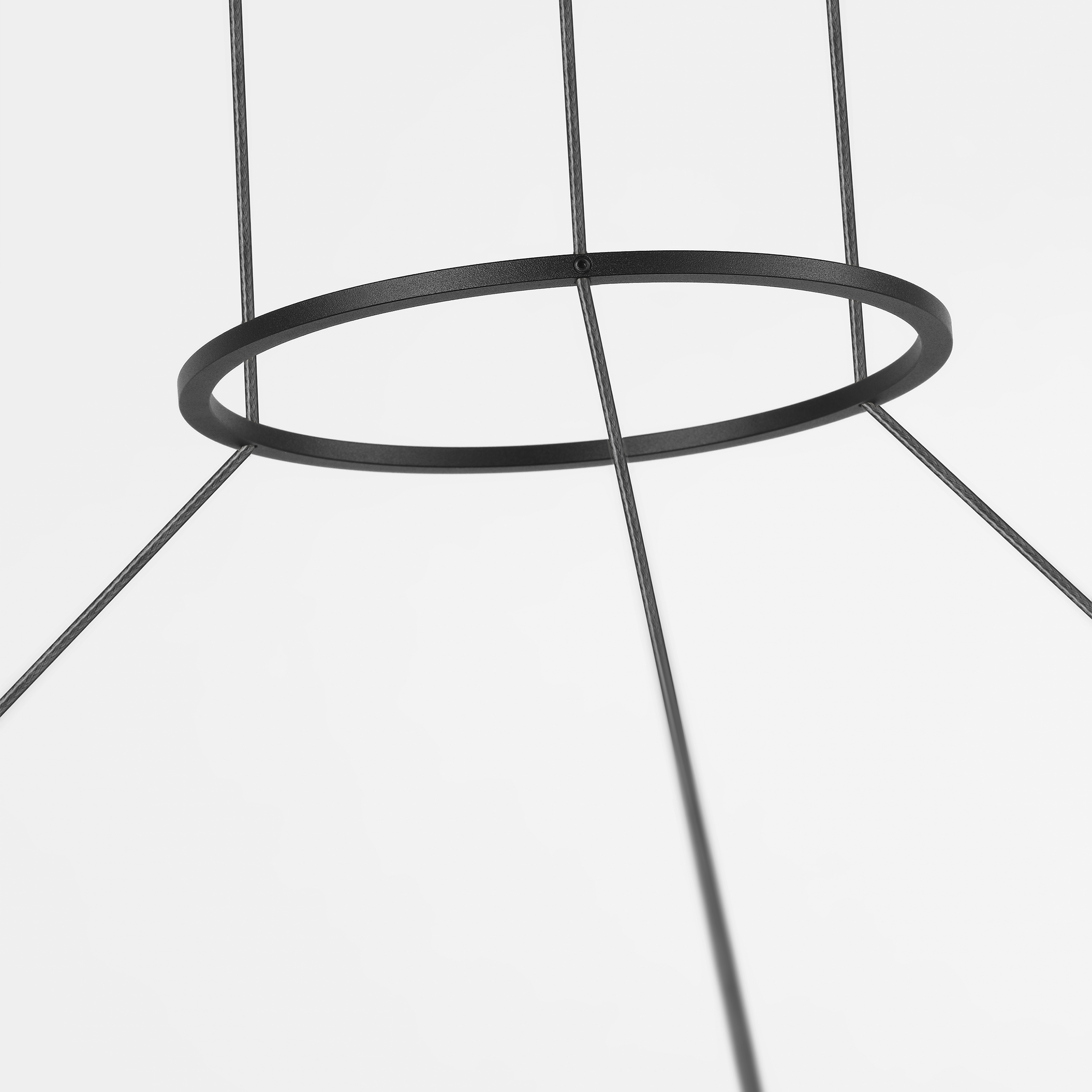 Grace 48 Outdoor Chandelier textured Black and teak wood 3000K 90 CRI
