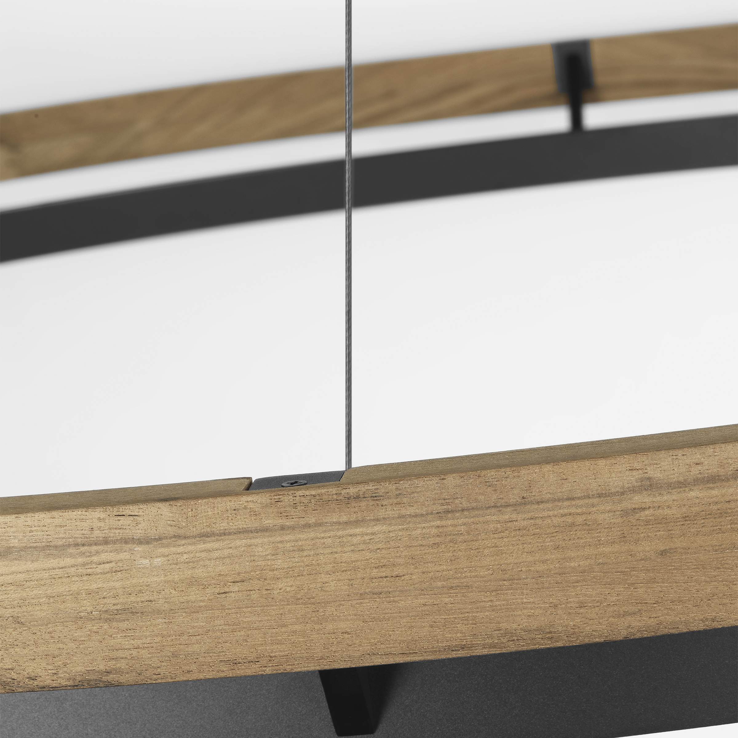 Grace 65 Outdoor Chandelier textured Black and teak wood 3000K 90 CRI