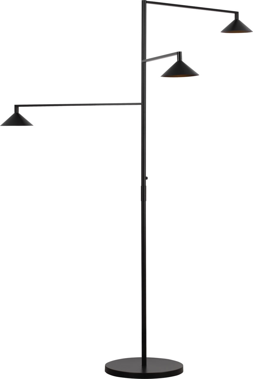 Mill 3-Light Outdoor Grande Floor Lamp Black 2700K 90 CRI