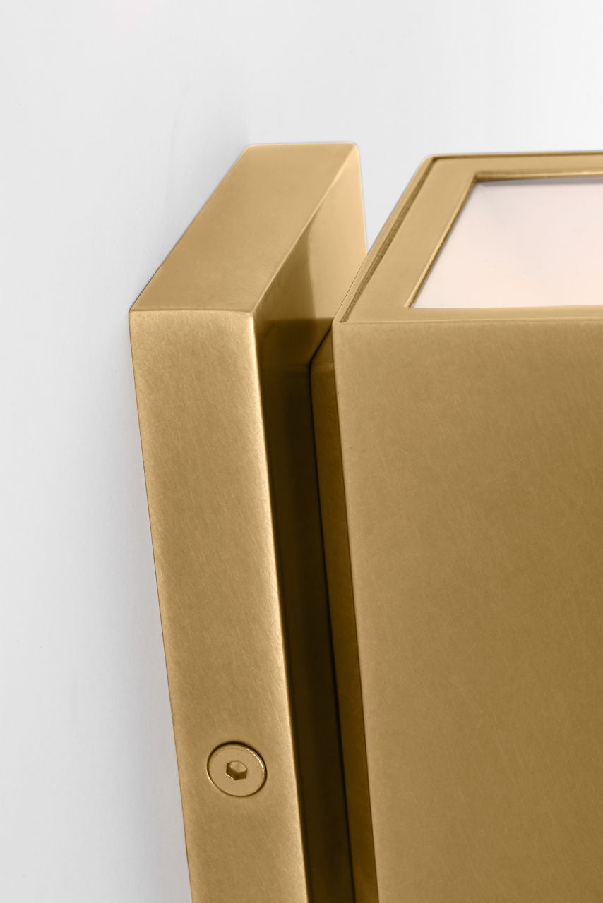 Pressa Square Small Wall Natural Brass 2700K 90 CRI