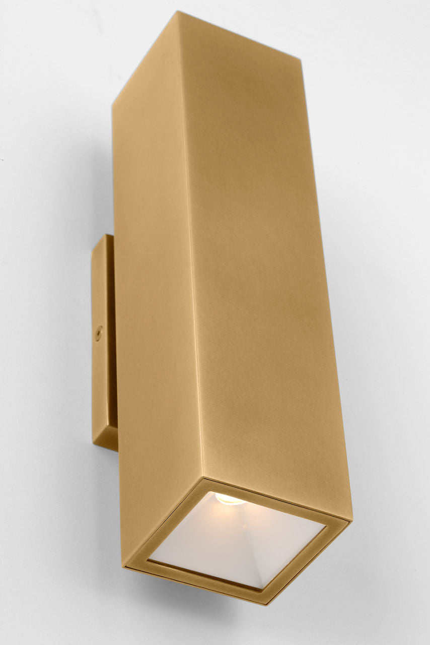 Pressa Square Medium Wall Natural Brass 2700K 90 CRI