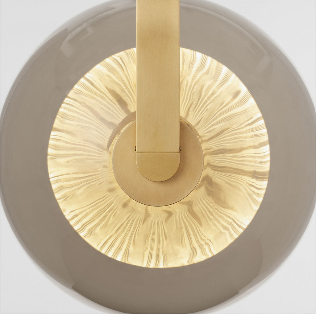 Fues Large Pendant Transparent Smoke Natural Brass 2700K 90 CRI