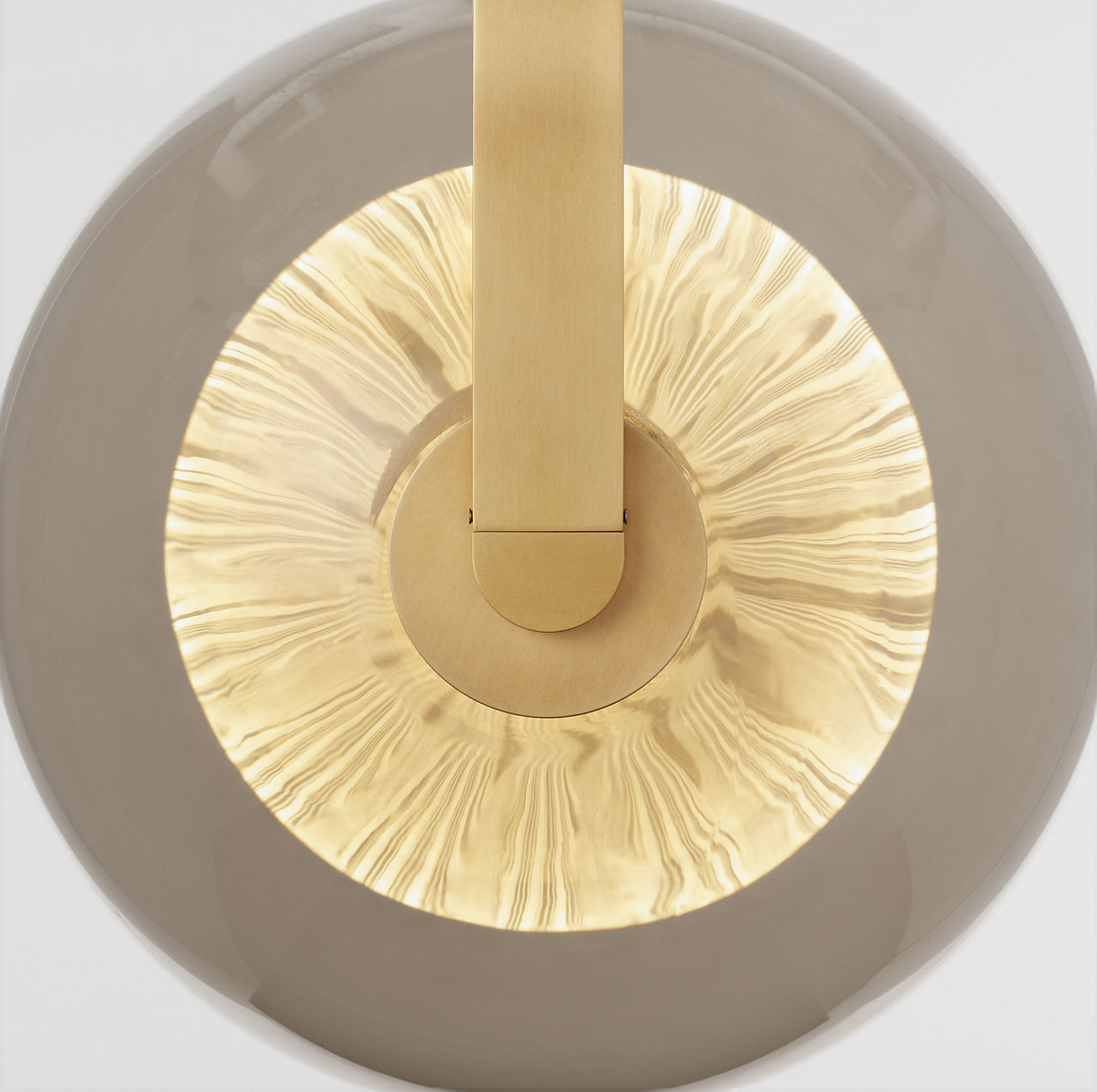 Fues Large Pendant Transparent Smoke Natural Brass 2700K 90 CRI