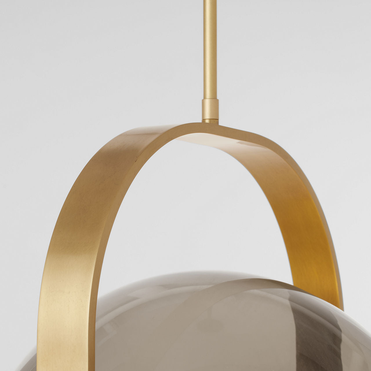 Fues Large Pendant Transparent Smoke Natural Brass 2700K 90 CRI