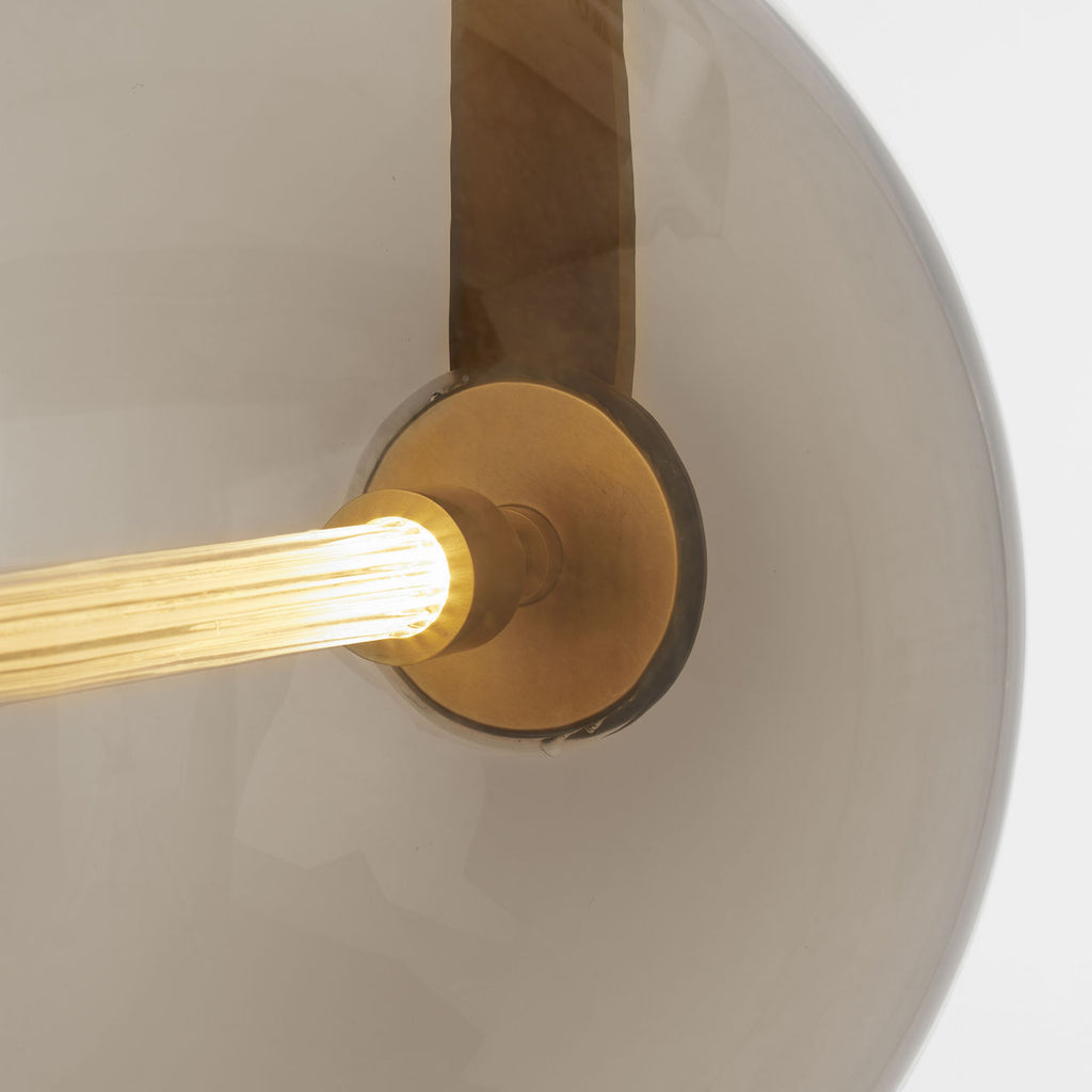 Fues Large Pendant Transparent Smoke Natural Brass 2700K 90 CRI