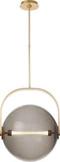 Fues Large Pendant Transparent Smoke Natural Brass 2700K 90 CRI