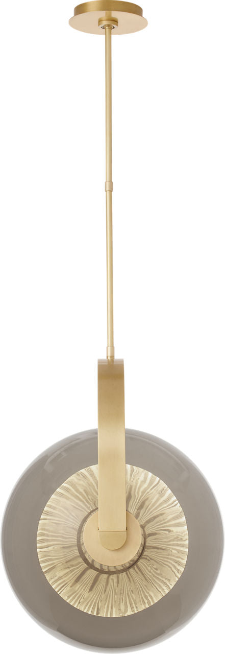 Fues Large Pendant Transparent Smoke Natural Brass 2700K 90 CRI