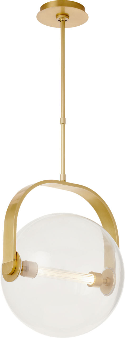 Fues Medium Pendant Clear Natural Brass 2700K 90 CRI
