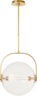Fues Medium Pendant Clear Natural Brass 2700K 90 CRI