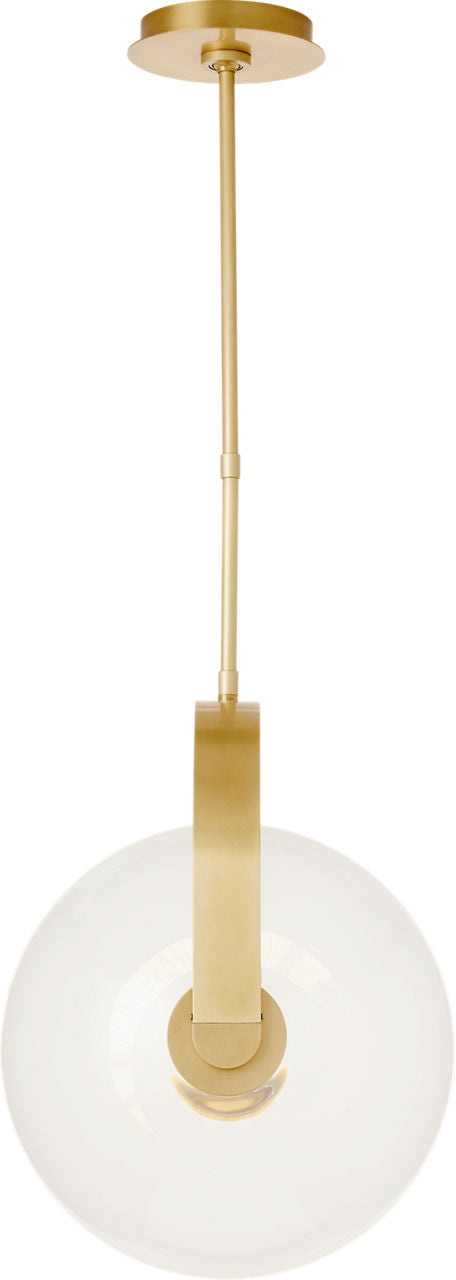 Fues Medium Pendant Clear Natural Brass 2700K 90 CRI