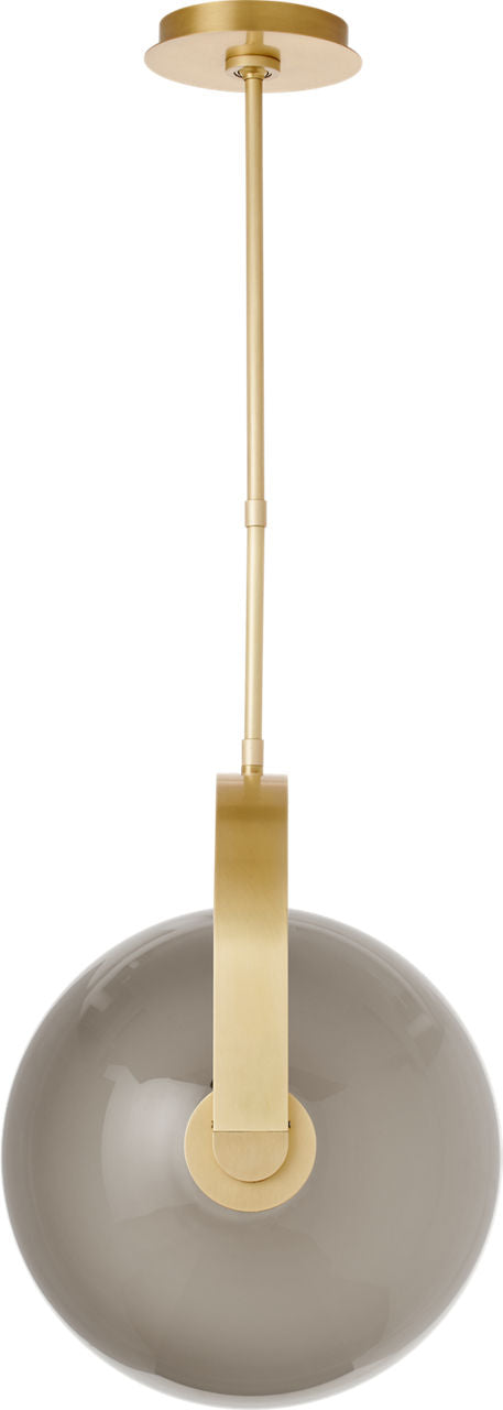 Fues Medium Pendant Transparent Smoke Natural Brass 2700K 90 CRI