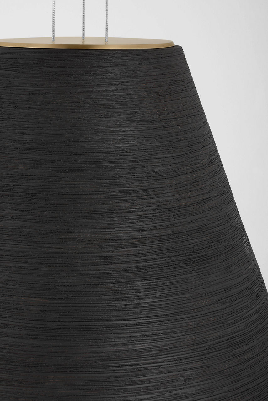 Karam Tapered Large Pendant Black Natural Brass 2700K 90 CRI