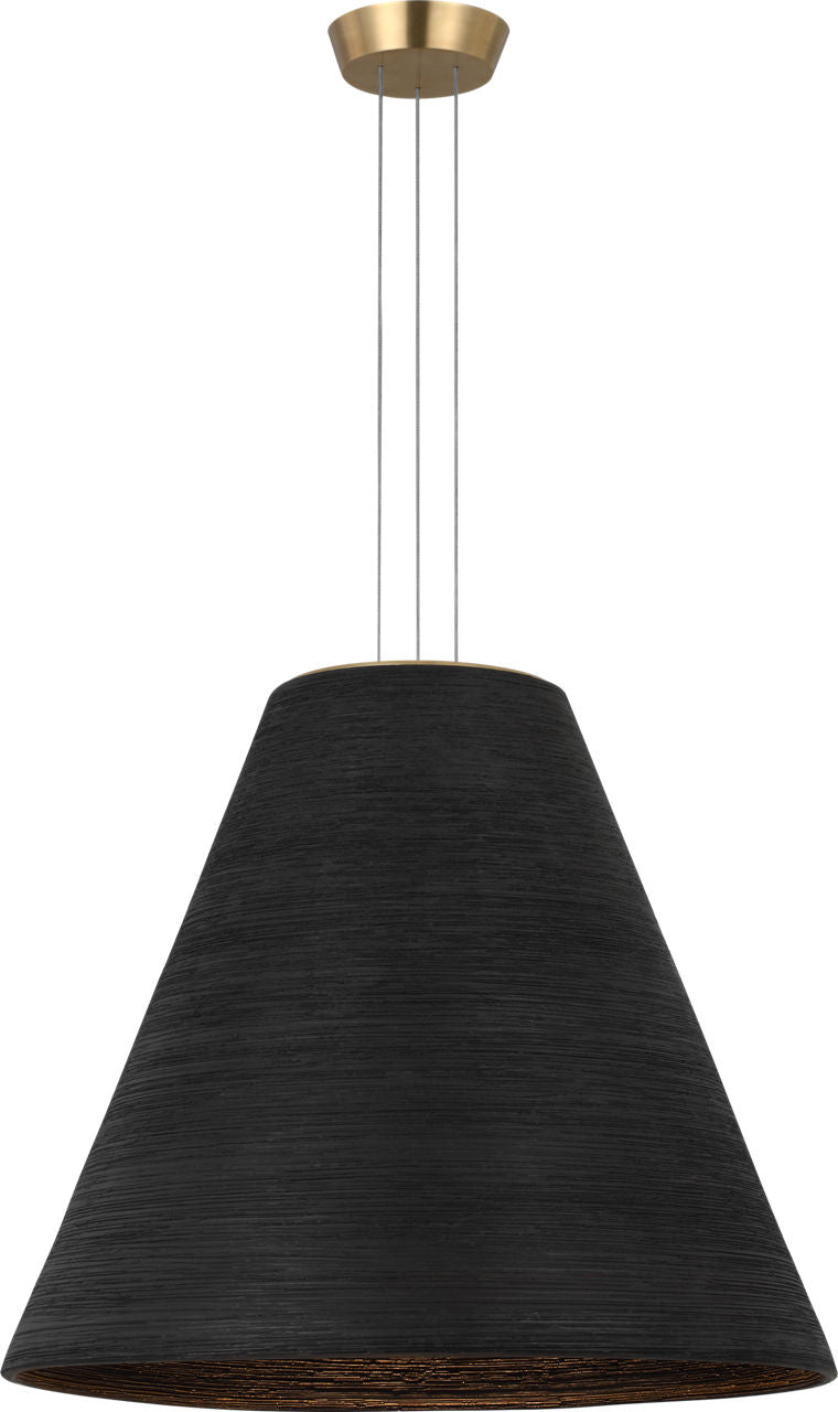 Karam Tapered Large Pendant Black Natural Brass 2700K 90 CRI